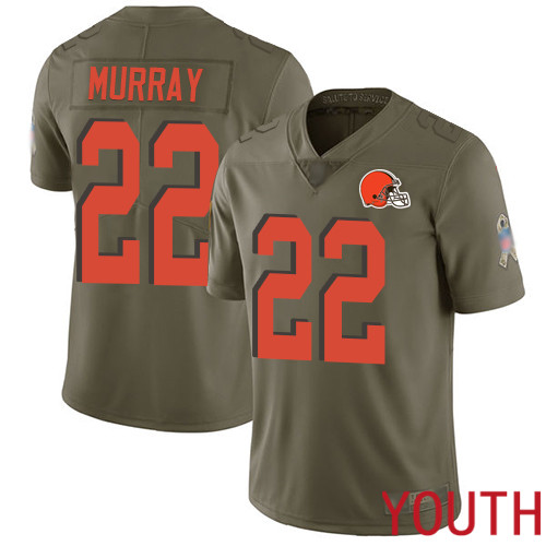 Cleveland Browns Eric Murray Youth Olive Limited Jersey #22 NFL Football 2017 Salute To Service